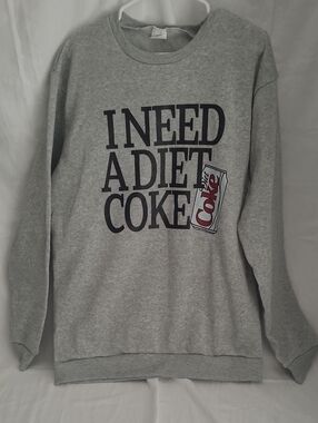 Gray Graphic 'I Need A Diet Coke' Crewneck Sweatshirt